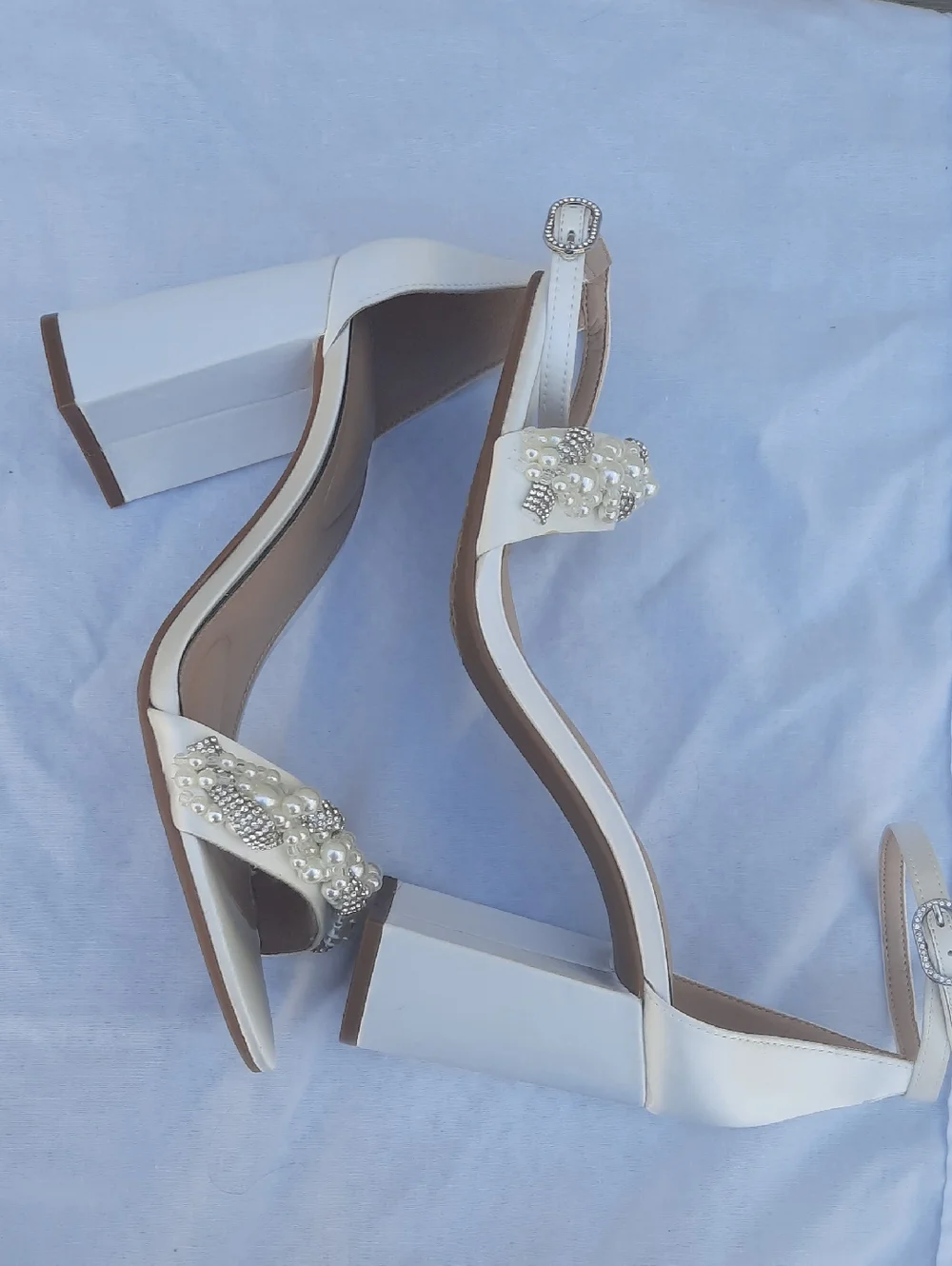 Kelly & Katie Drema Sandal - white bridal heel Size 9 - Picture 5 of 8
